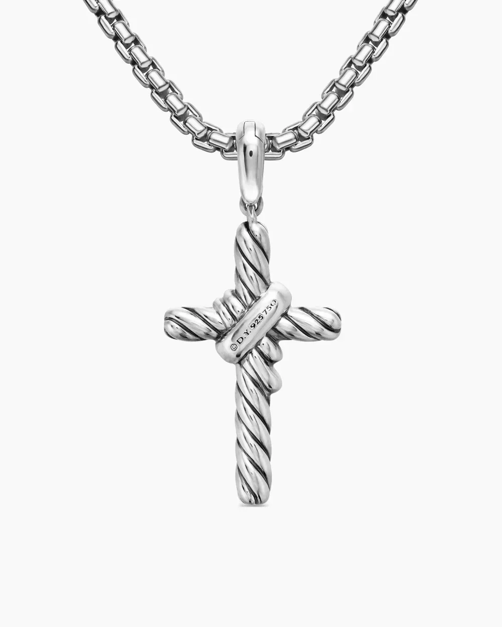 X Cross Pendant Sterling Silver with 18K Yellow Gold and Diamonds