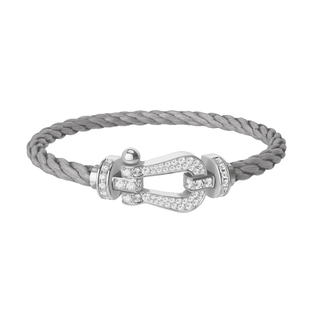 FORCE 10 BRACELET 18K WHITE GOLD AND DIAMONDS LARGE MODEL