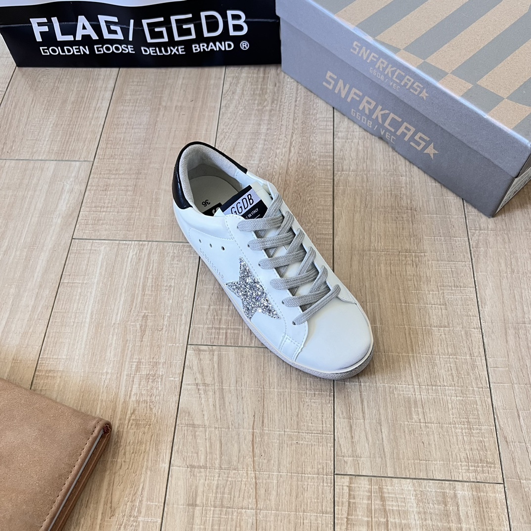 Silver Swarovski crystal star and heel tab