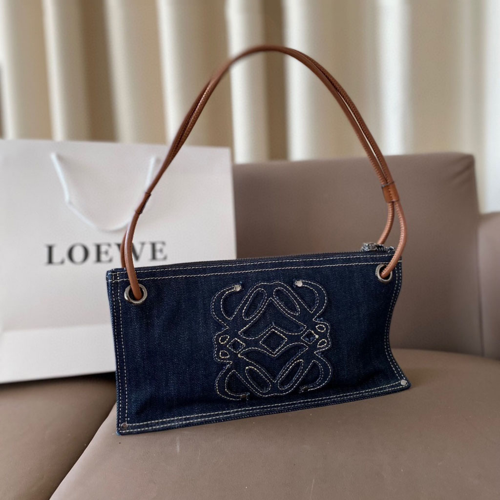Big Logo Denim Shoulder Bag