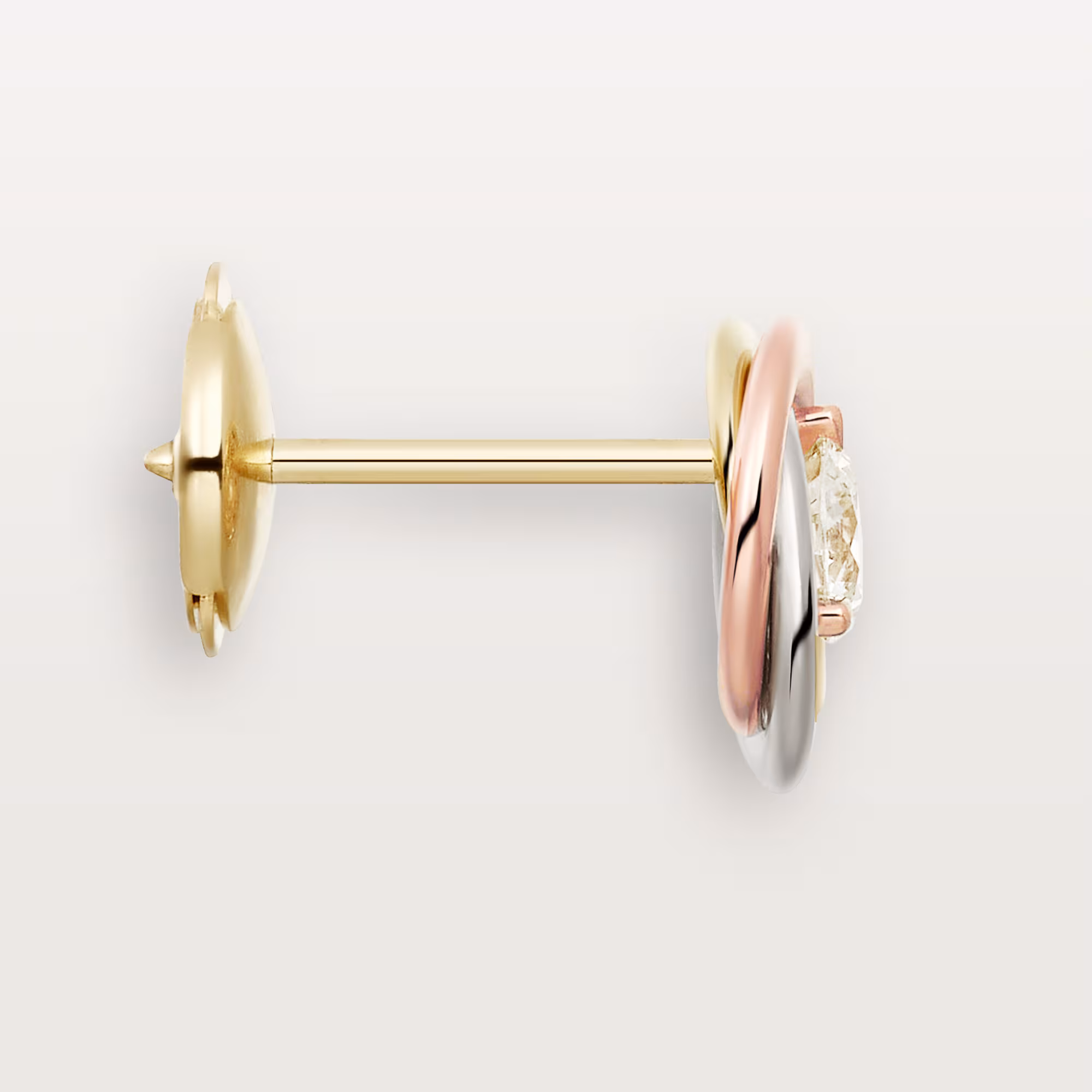 Trinity stud earrings, 2 diamonds