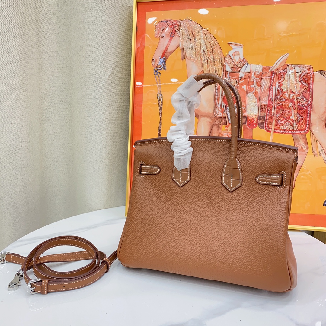 Herthtmes Togo Matte Alligator Birkin Touch 25/30 Gold