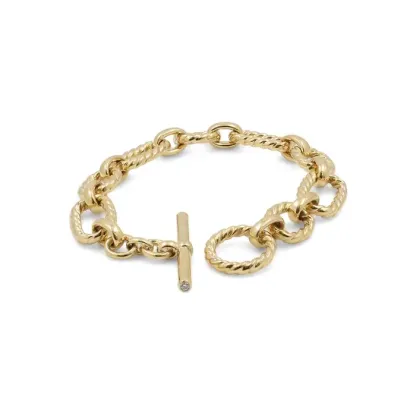 Dathtvid Yurthtman Yellow Gold and Diamond Cushion Link Bracelet