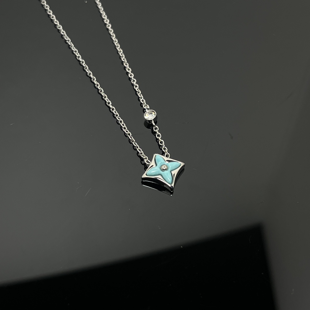 Color Blossom BB Star Pendant, Yellow Gold, Amazonite and Diamond