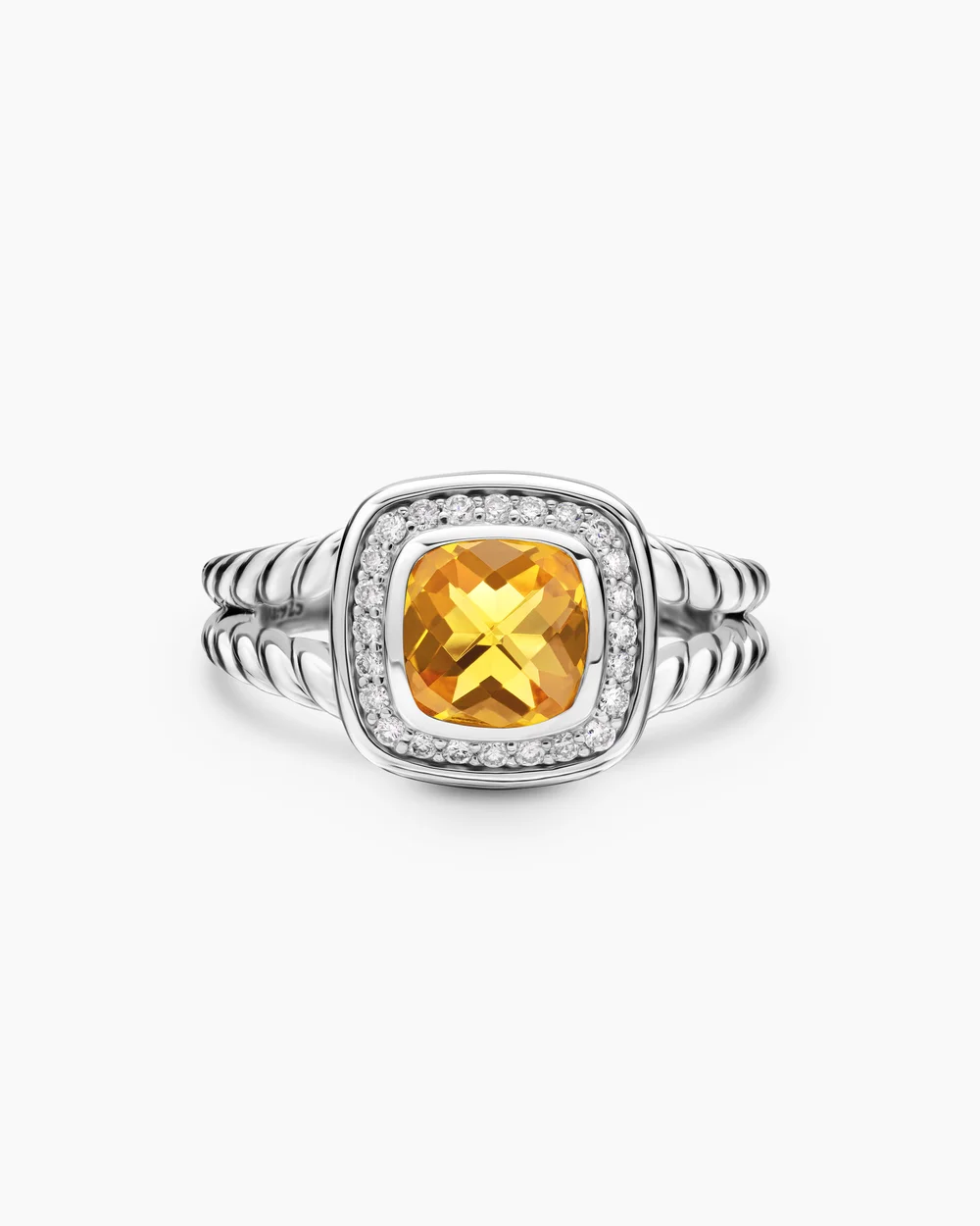 Petite Albion® Ring Sterling Silver with Citrine and Diamonds