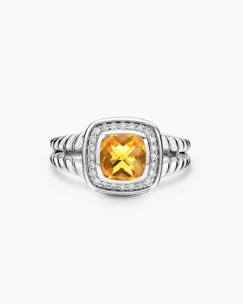 Petite Albion® Ring Sterling Silver with Citrine and Diamonds