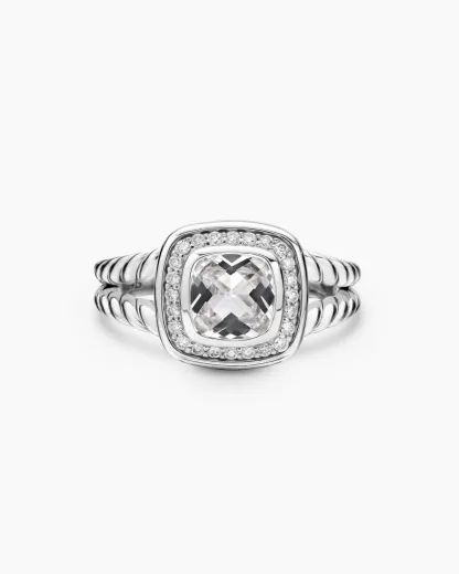 Petite Albion® Ring Sterling Silver with White Topaz and Diamonds