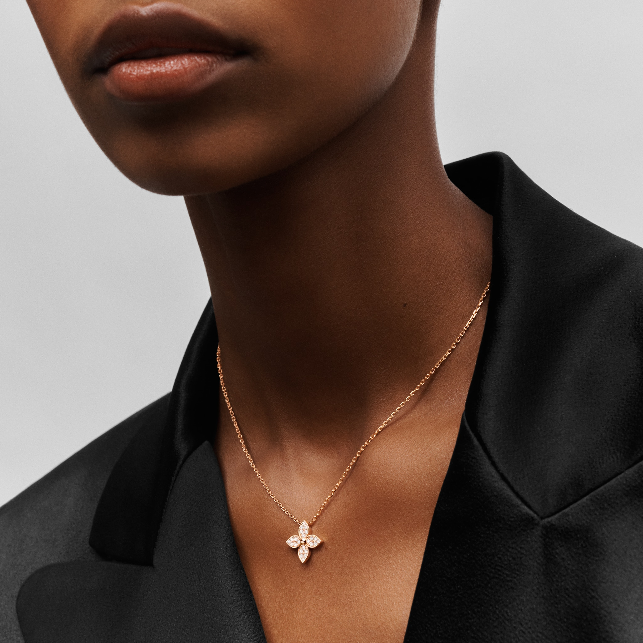 Star Blossom Pendant, Pink Gold And Diamonds