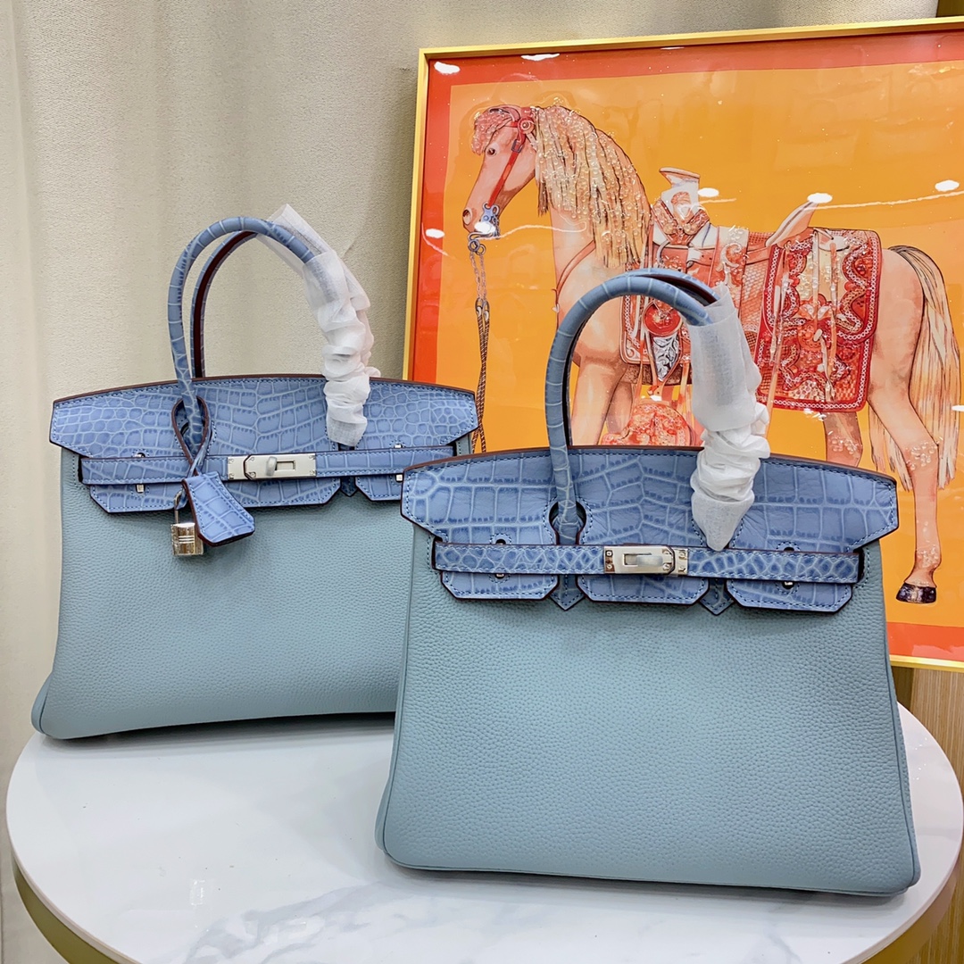 Herthtmes Togo Matte Alligator Birkin Touch 25/30 Gold