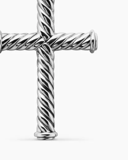 Cable Cross Pendant Sterling Silver