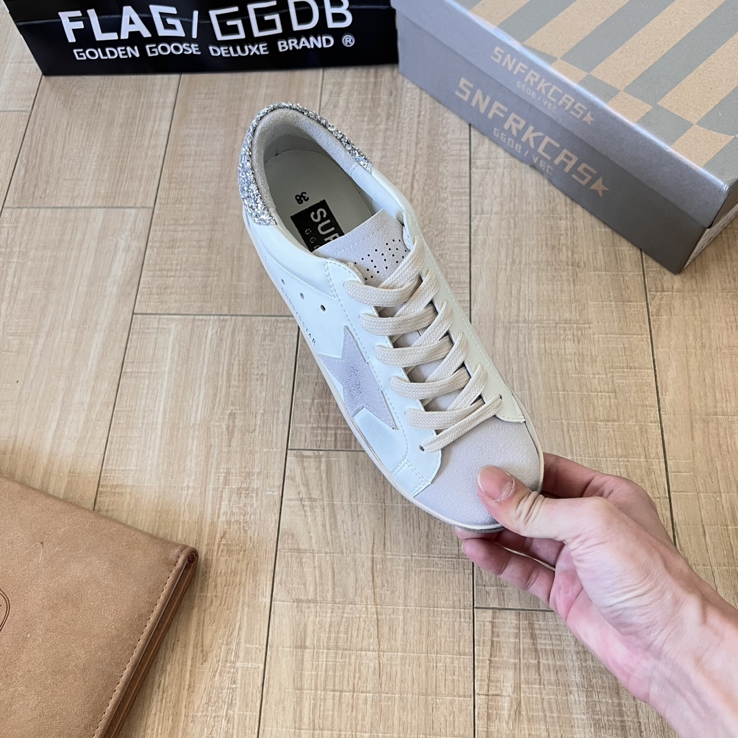 Super-Star with silver Swarovski crystal star and heel tab