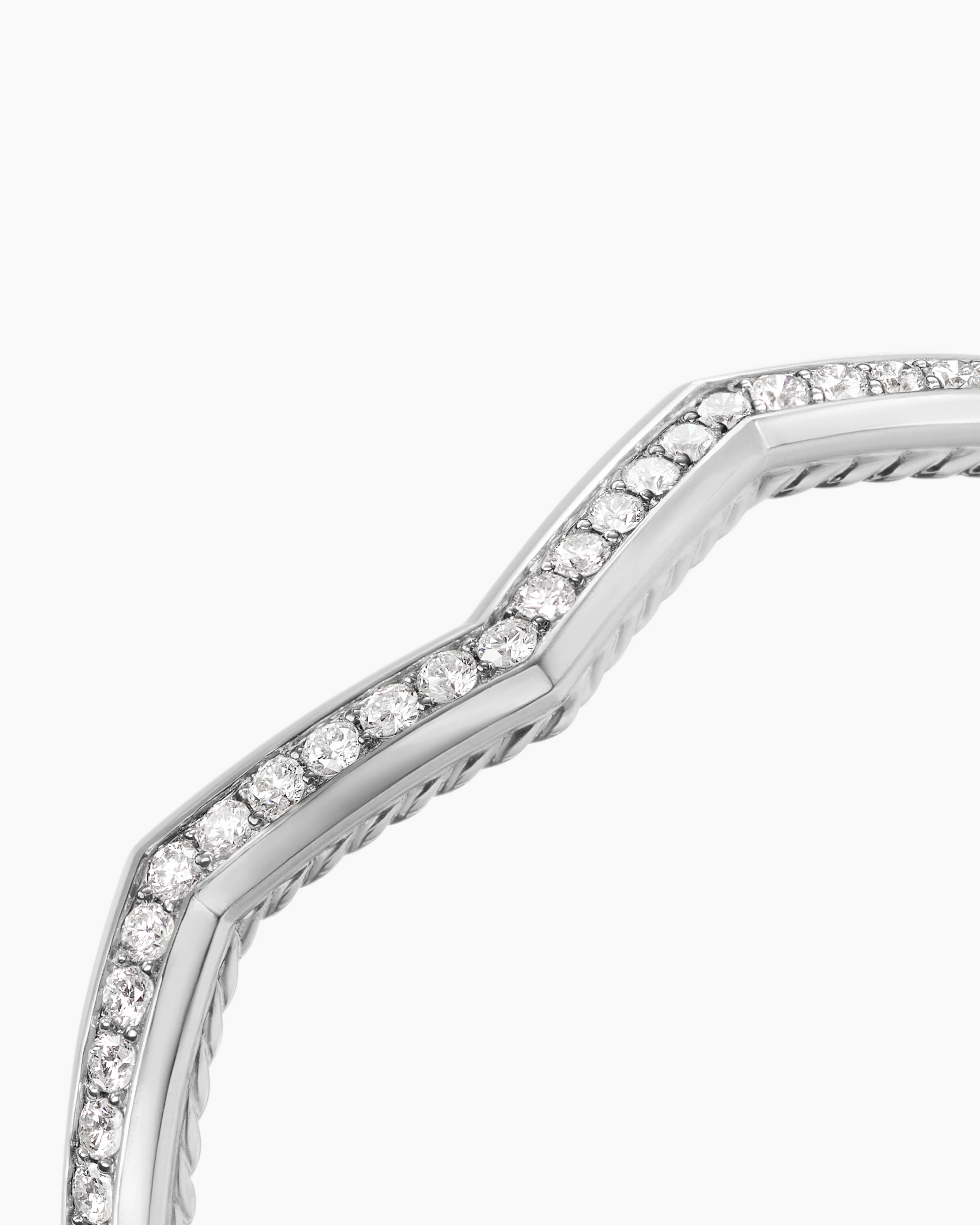Zig Zag Stax™ Cuff Bracelet Sterling Silver with Diamonds, 5mm
