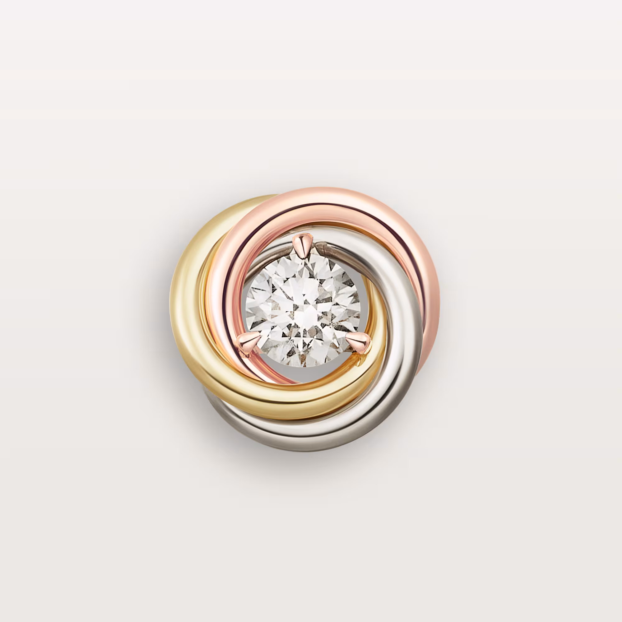 Trinity stud earrings, 2 diamonds