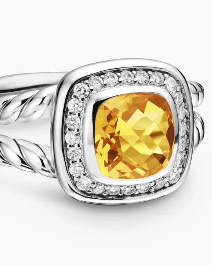 Petite Albion® Ring Sterling Silver with Citrine and Diamonds