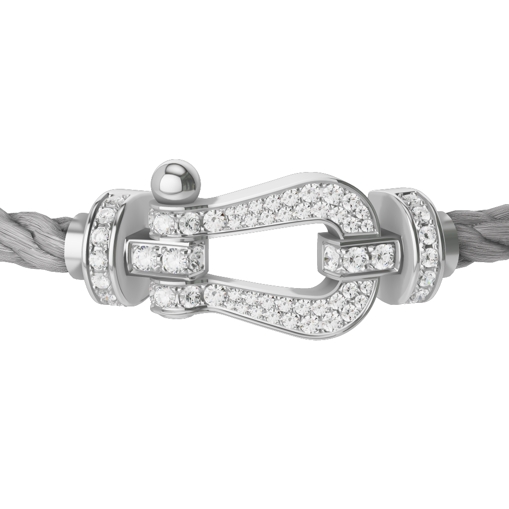 FORCE 10 BRACELET 18K WHITE GOLD AND DIAMONDS LARGE MODEL