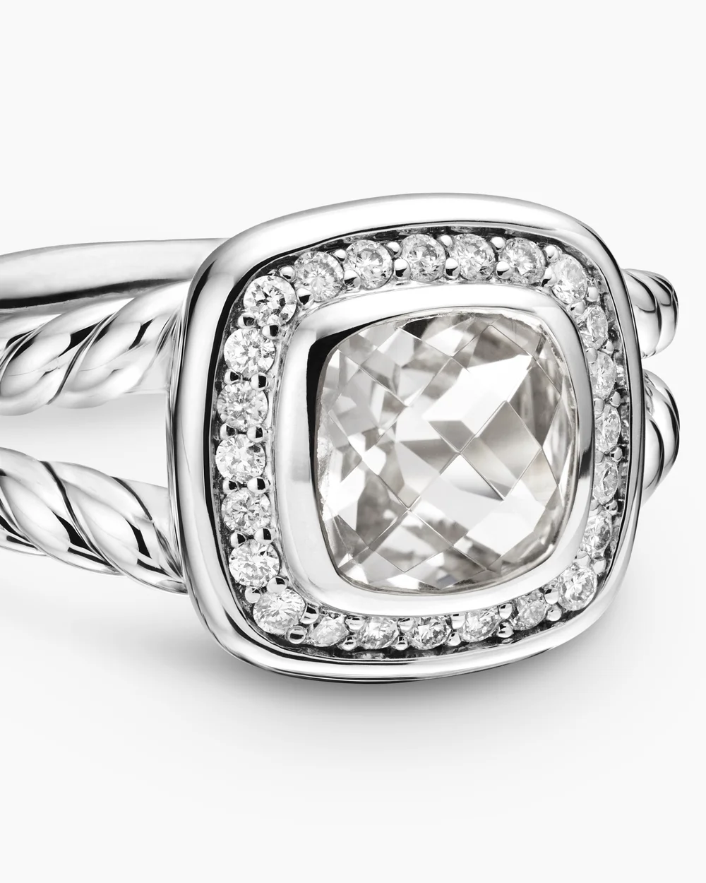 Petite Albion® Ring Sterling Silver with White Topaz and Diamonds