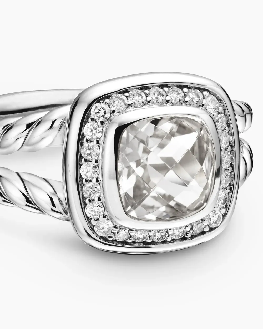 Petite Albion® Ring Sterling Silver with White Topaz and Diamonds