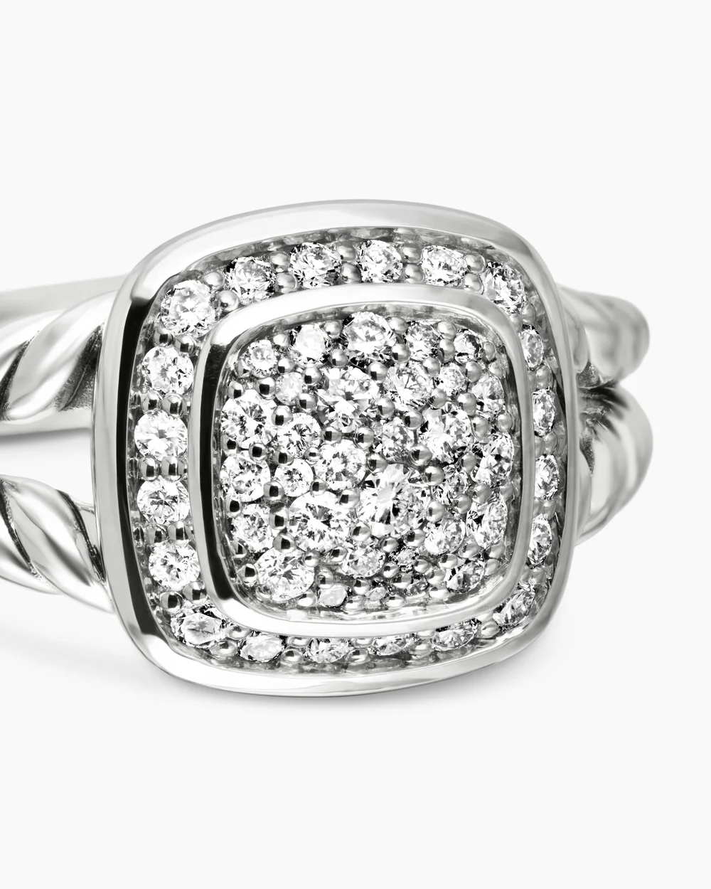 Petite Albion® Ring Sterling Silver with Pavé Diamonds