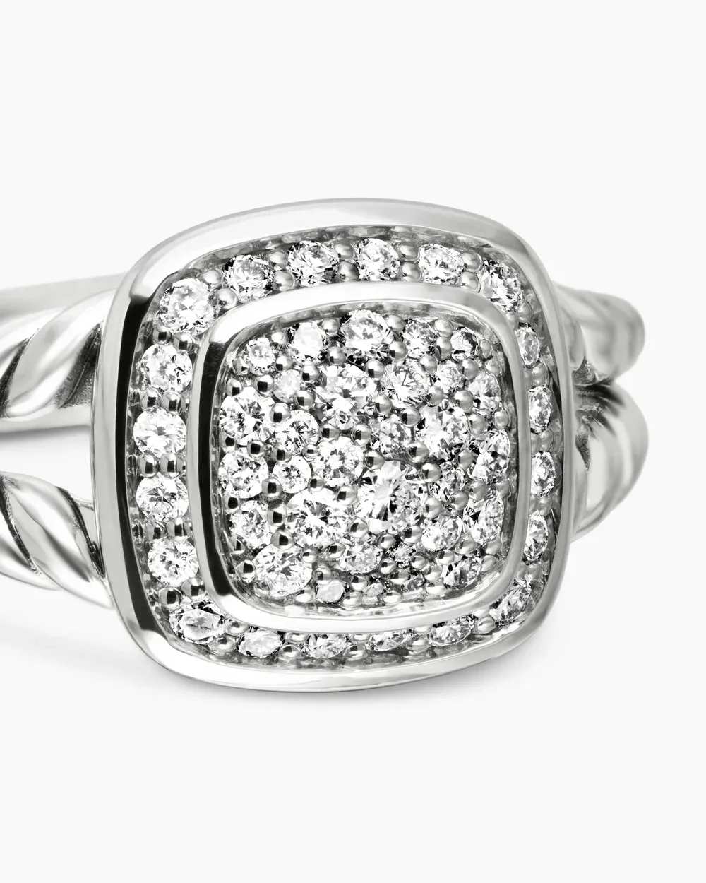 Petite Albion® Ring Sterling Silver with Pavé Diamonds