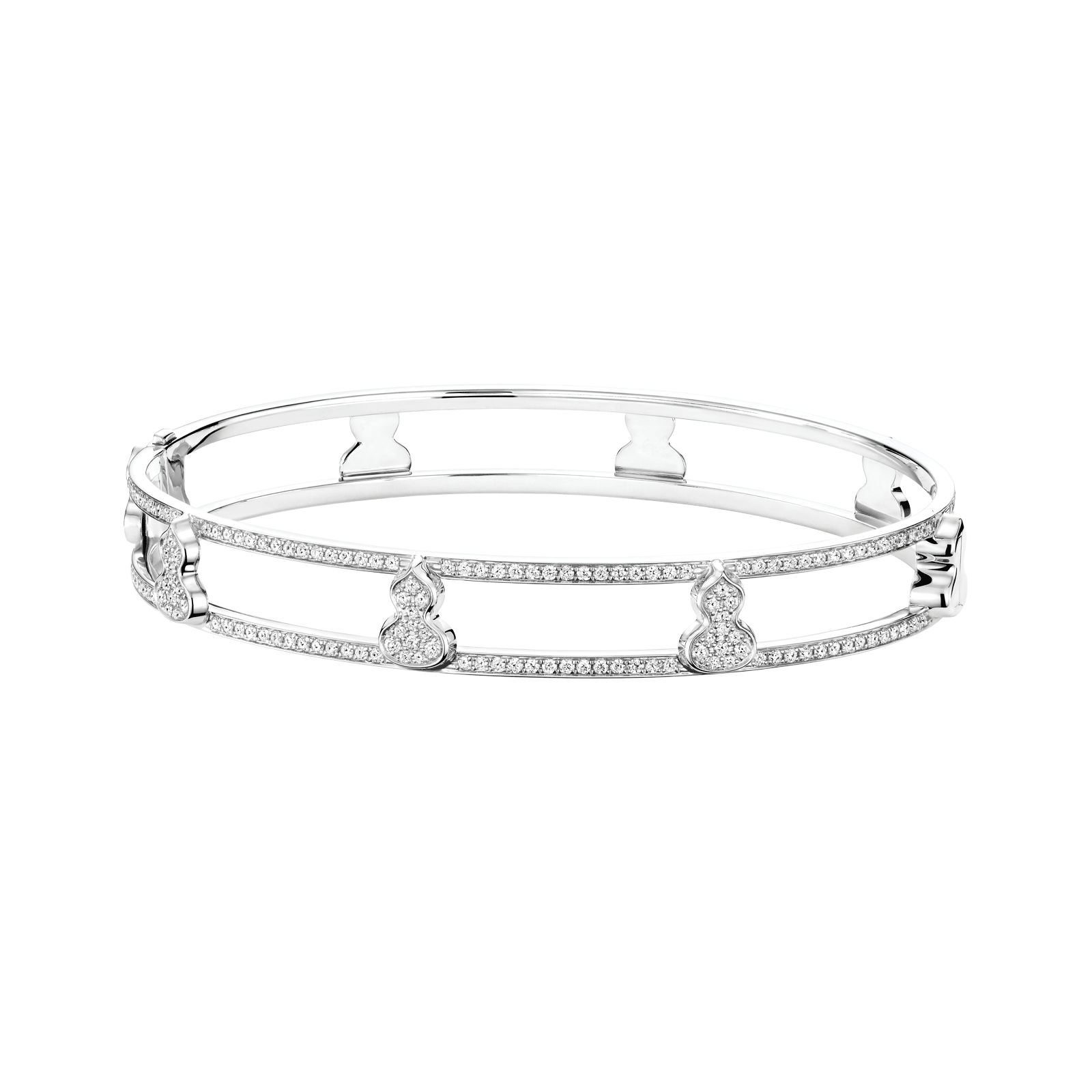 Wulu bangle in 18K white gold with diamonds