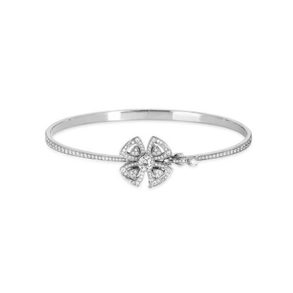 BVLthtGARI WHITE GOLD DIAMOND FIOREVER BRACELET