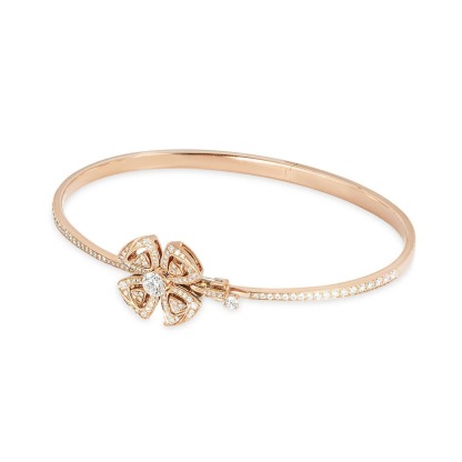 BVLthtGARI ROSE GOLD DIAMOND FIOREVER BRACELET