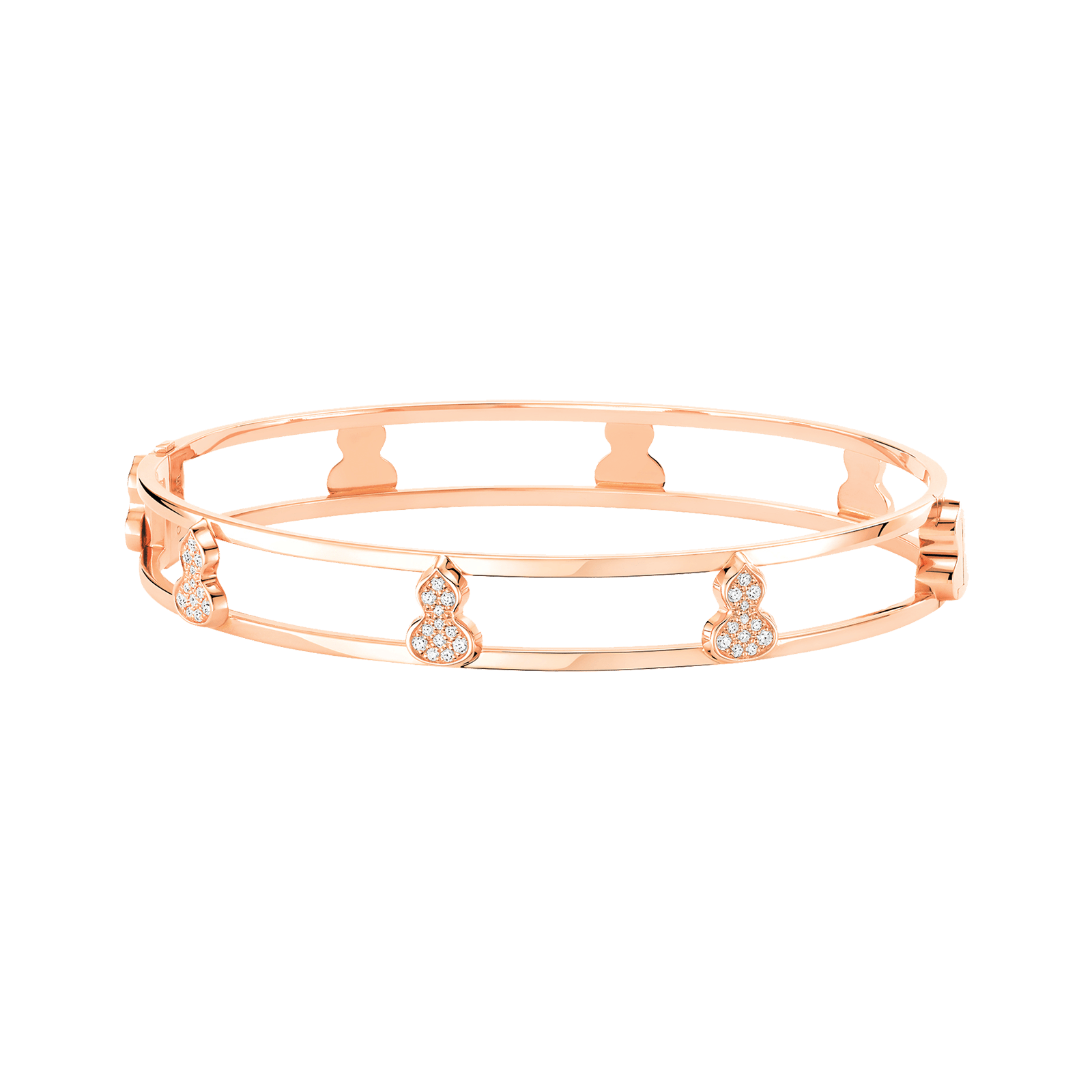 Wulu bangle in 18K rose gold with diamonds