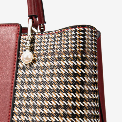 Leather women's bag red crossbody tote