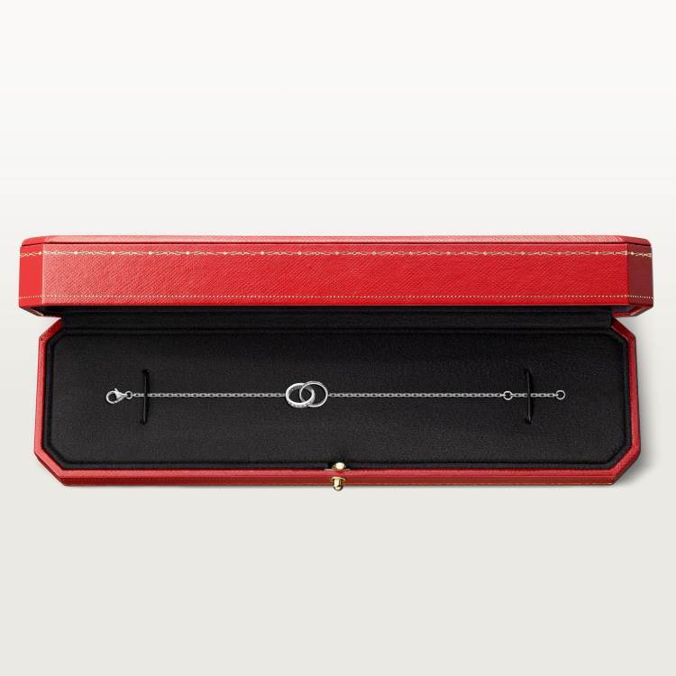 LOVE bracelet, half-paved with diamonds 18K white gold