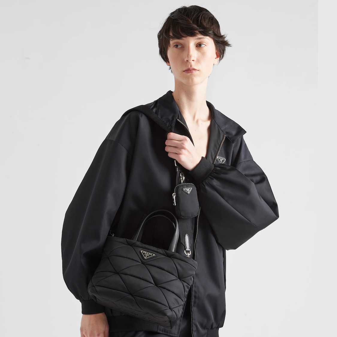 Padded Re-Nylon tote bag