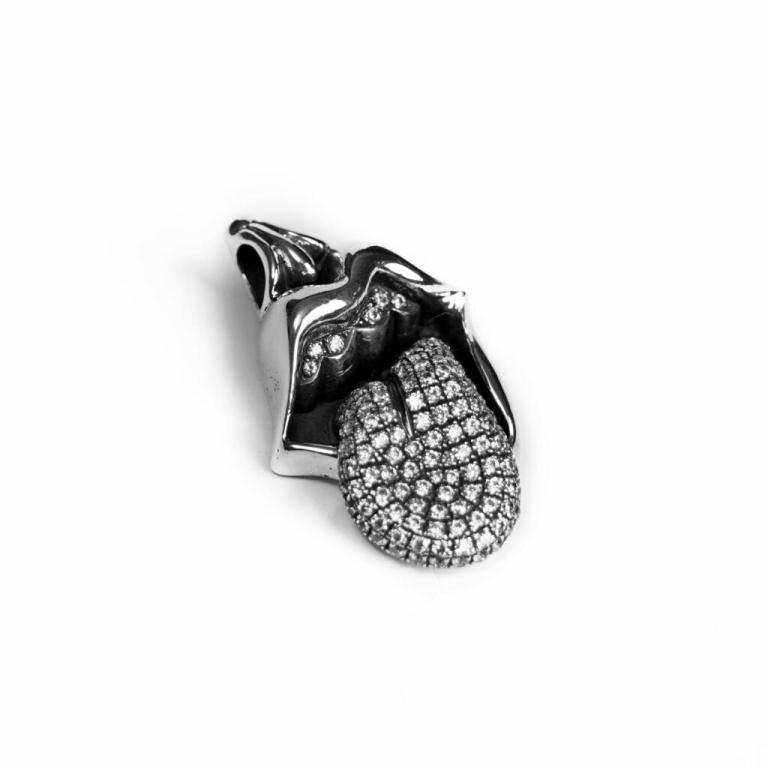 ROLLING STONES TONGUE & LIP PENDANT WITH DIAMOND
