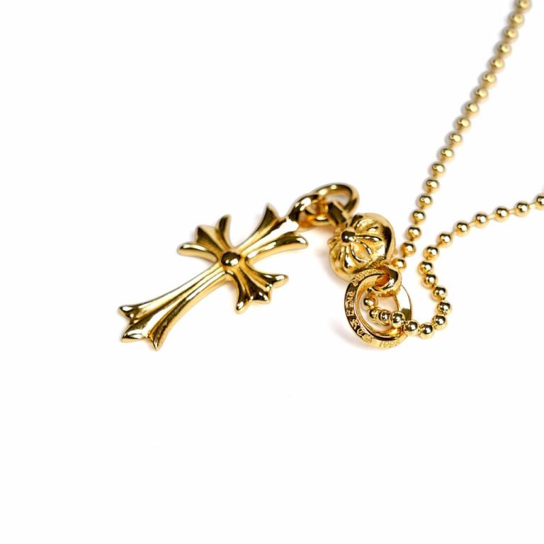 22K GOLD CROSS WITH ONE GOLD BALL CHARM