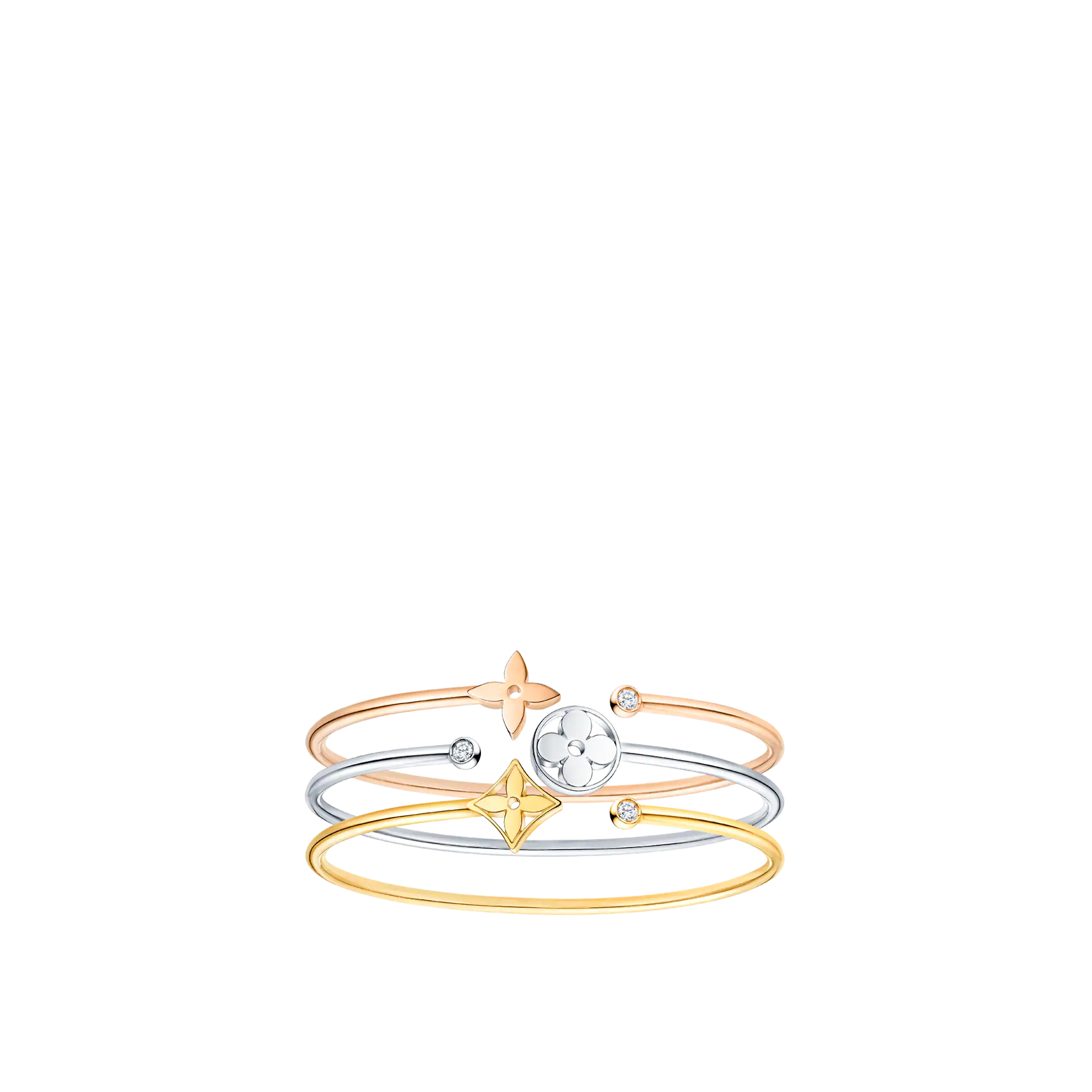 Idylle Blossom Twist Bracelet, Yellow Gold And Diamonds