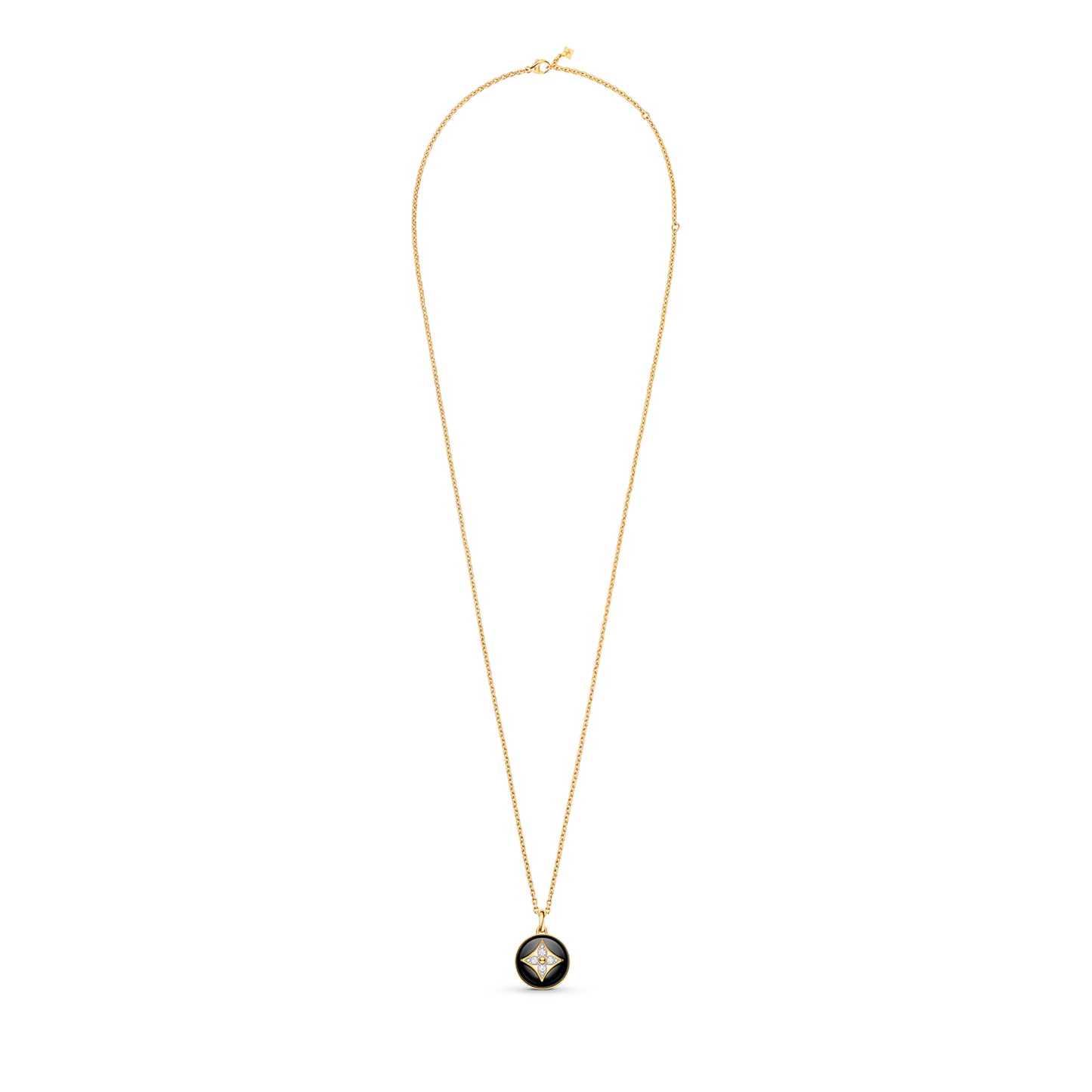 B Blossom Medallion, Yellow Gold, White Gold, Onyx And Diamonds