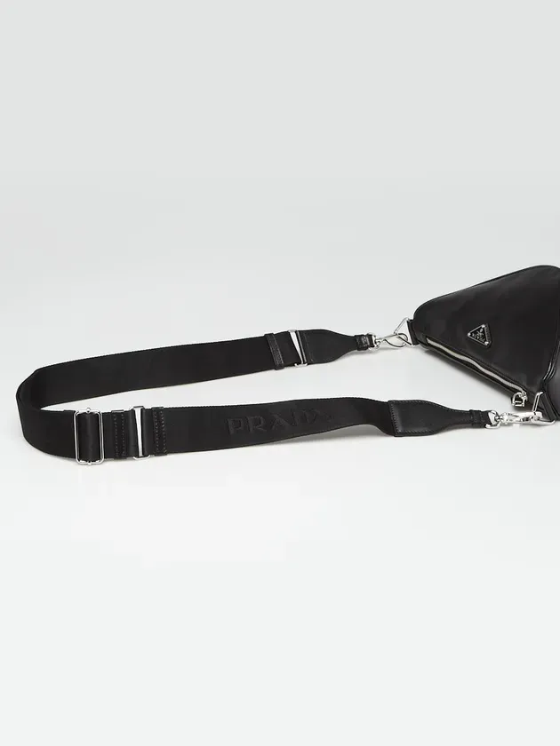 Triangle Logo Zip Crossbody Bag Soft Leather Small