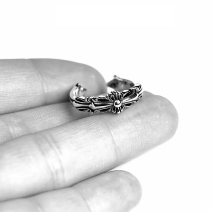 BABY DOUBLE FLORAL CROSS RING