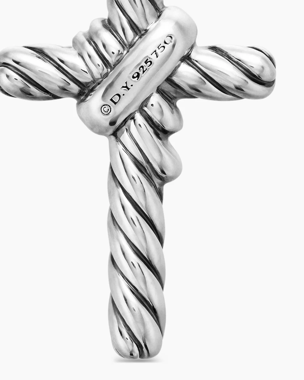 X Cross Pendant Sterling Silver with 18K Yellow Gold and Diamonds