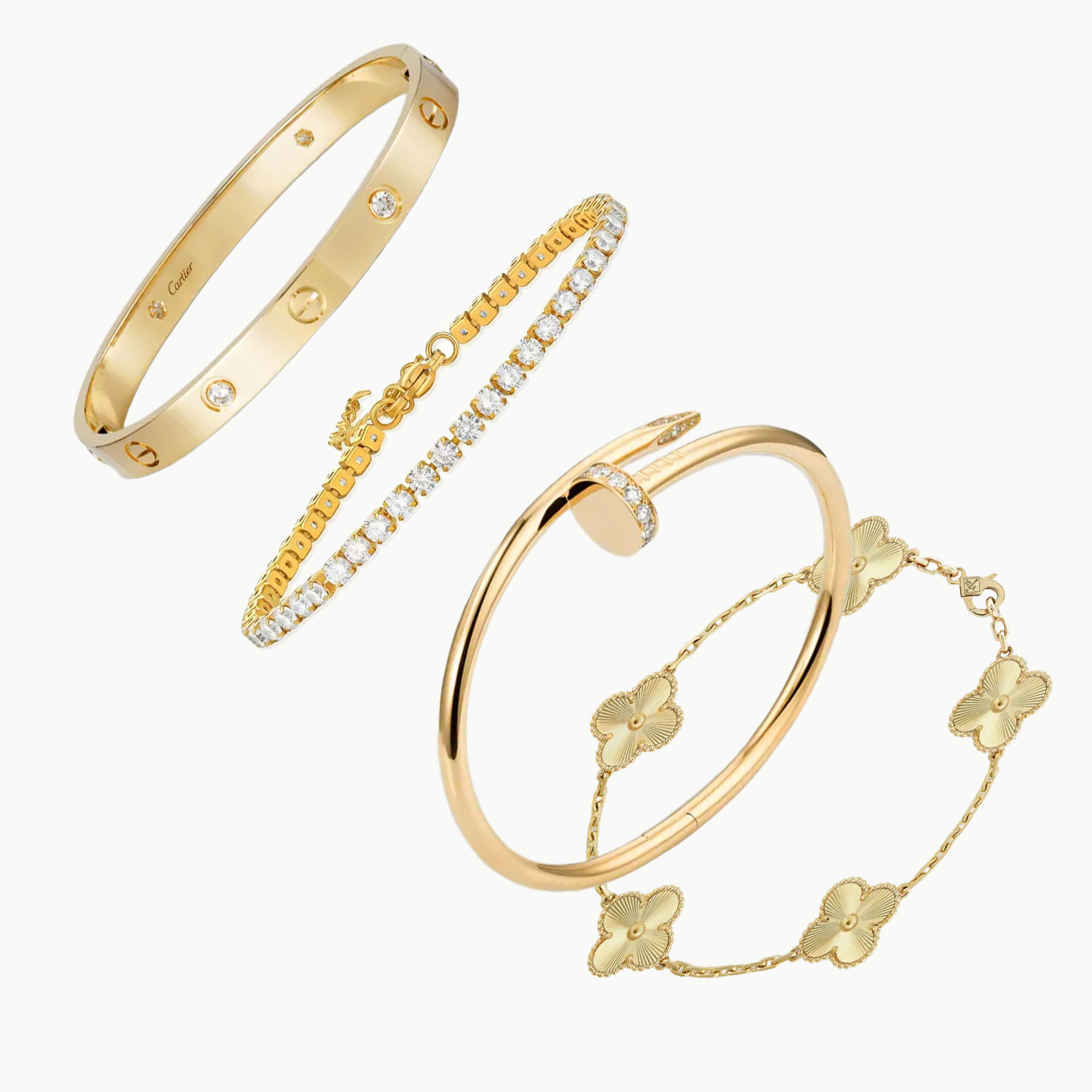 Gold Luxury Bracelets Set | Gift for Her | 18K Gold Bracelet