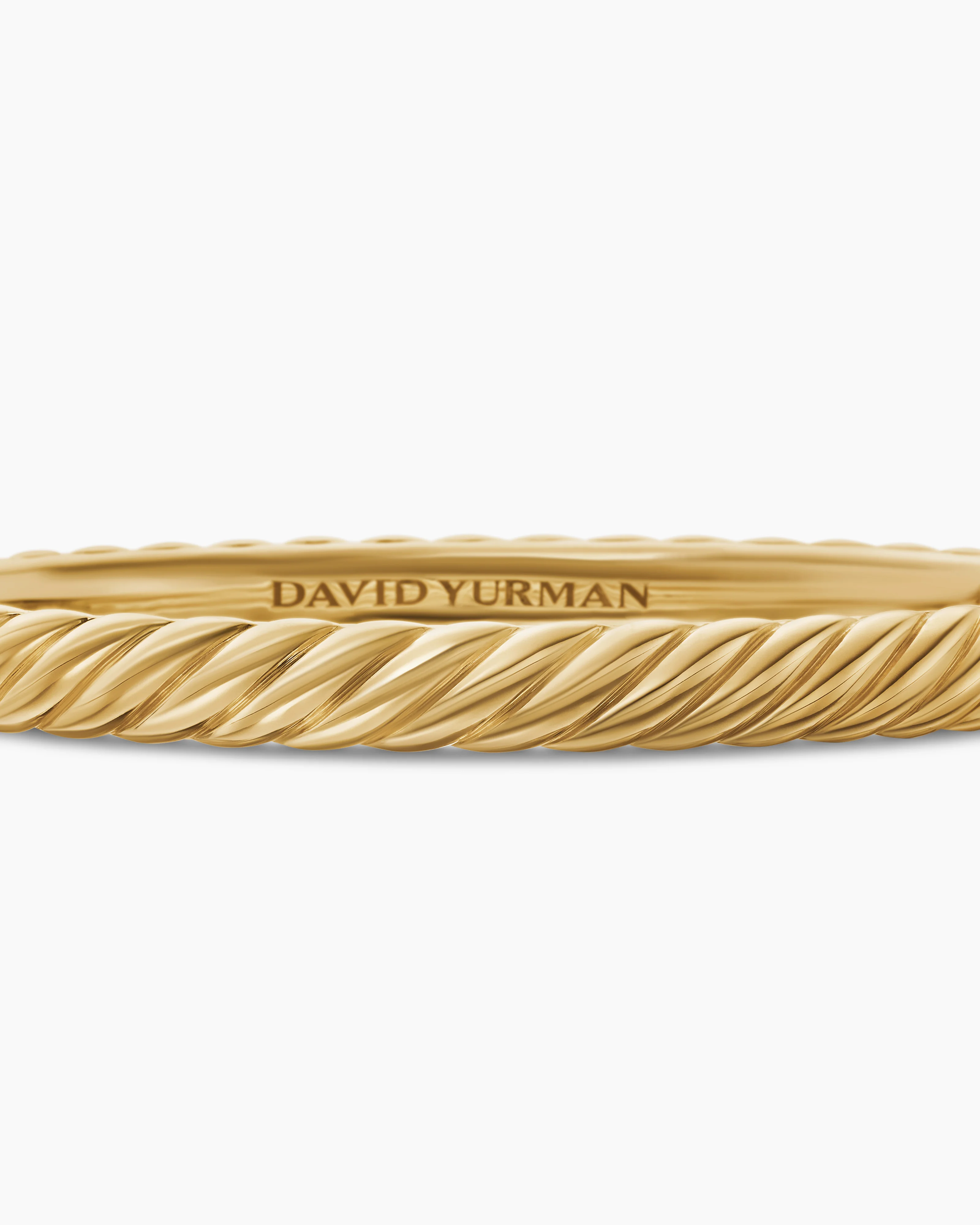 Sculpted Cable Bangle Bracelet 18K Yellow Gold, 6.2mm