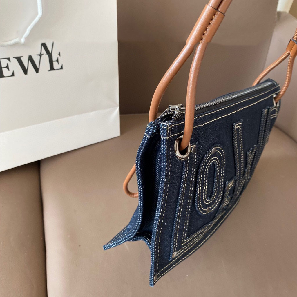 Big Logo Denim Shoulder Bag