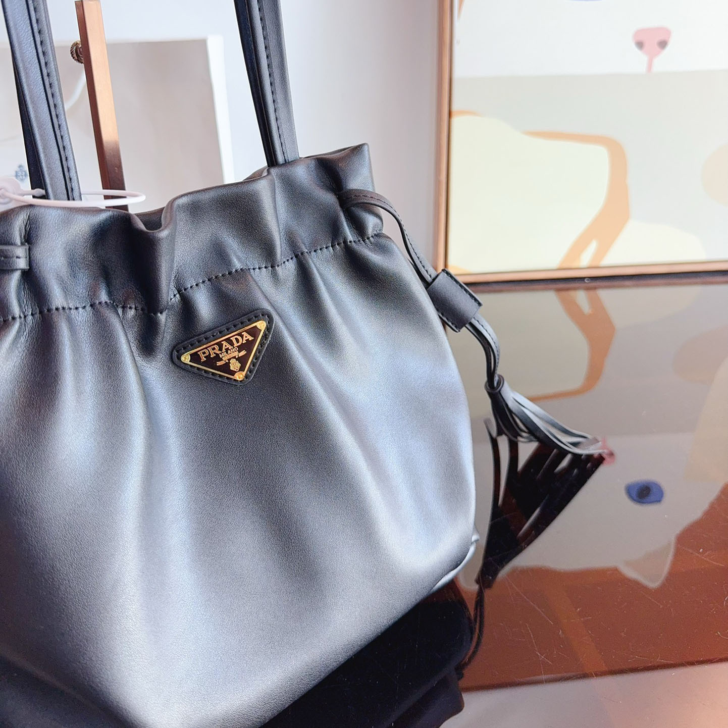 Nappa leather shoulder bag