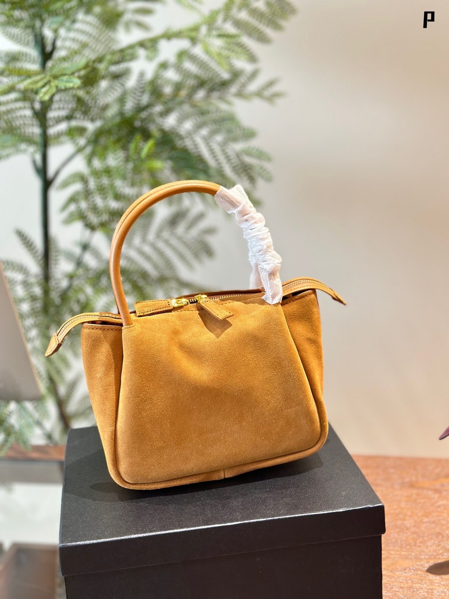 Medium suede shoulder bag