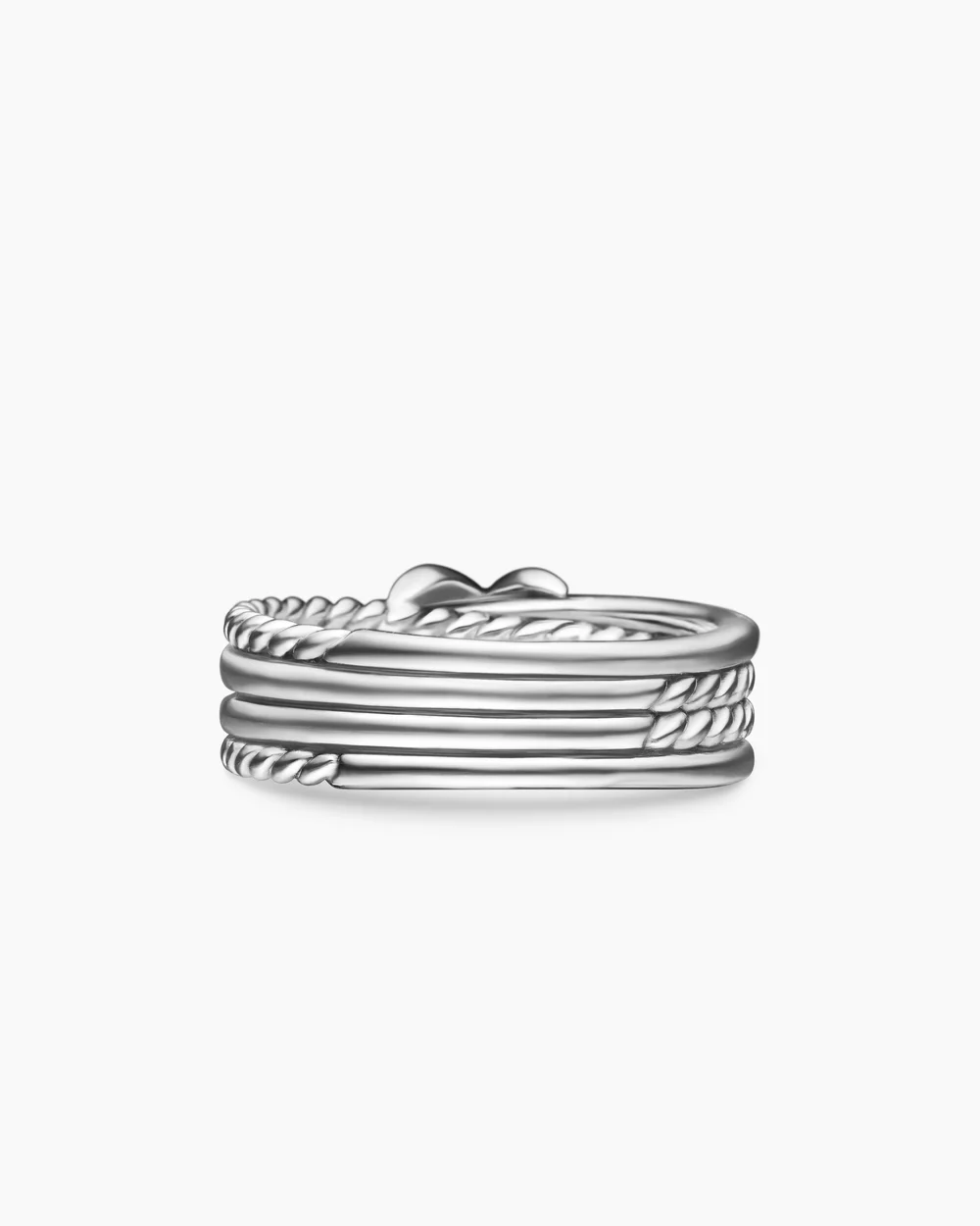 X Crossover Band Ring Sterling Silver with Diamonds