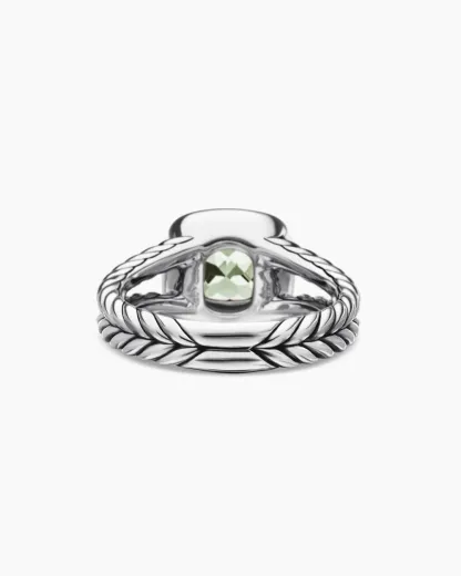Petite Albion® Ring Sterling Silver with Prasiolite and Diamonds