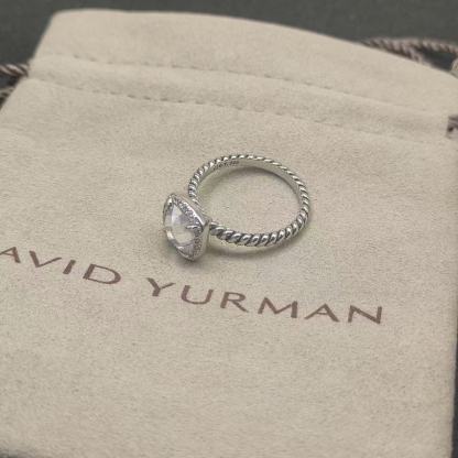 Petite Chatelaine® Pavé Bezel Ring Sterling Silver with White Topaz and Diamonds