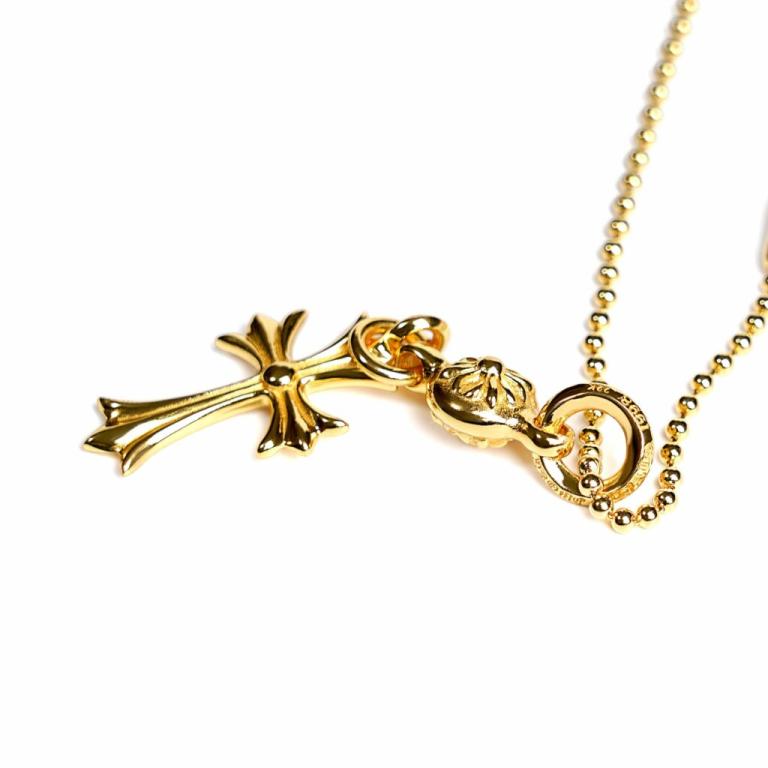 22K GOLD CROSS WITH ONE GOLD BALL CHARM