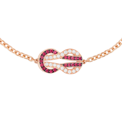 CHANCE INFINIE BRACELET 18K PINK GOLD, RUBIES AND DIAMONDS MEDIUM MODEL