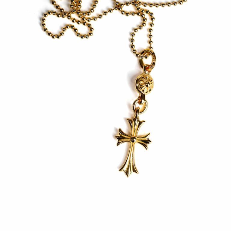 22K GOLD CROSS WITH ONE GOLD BALL CHARM