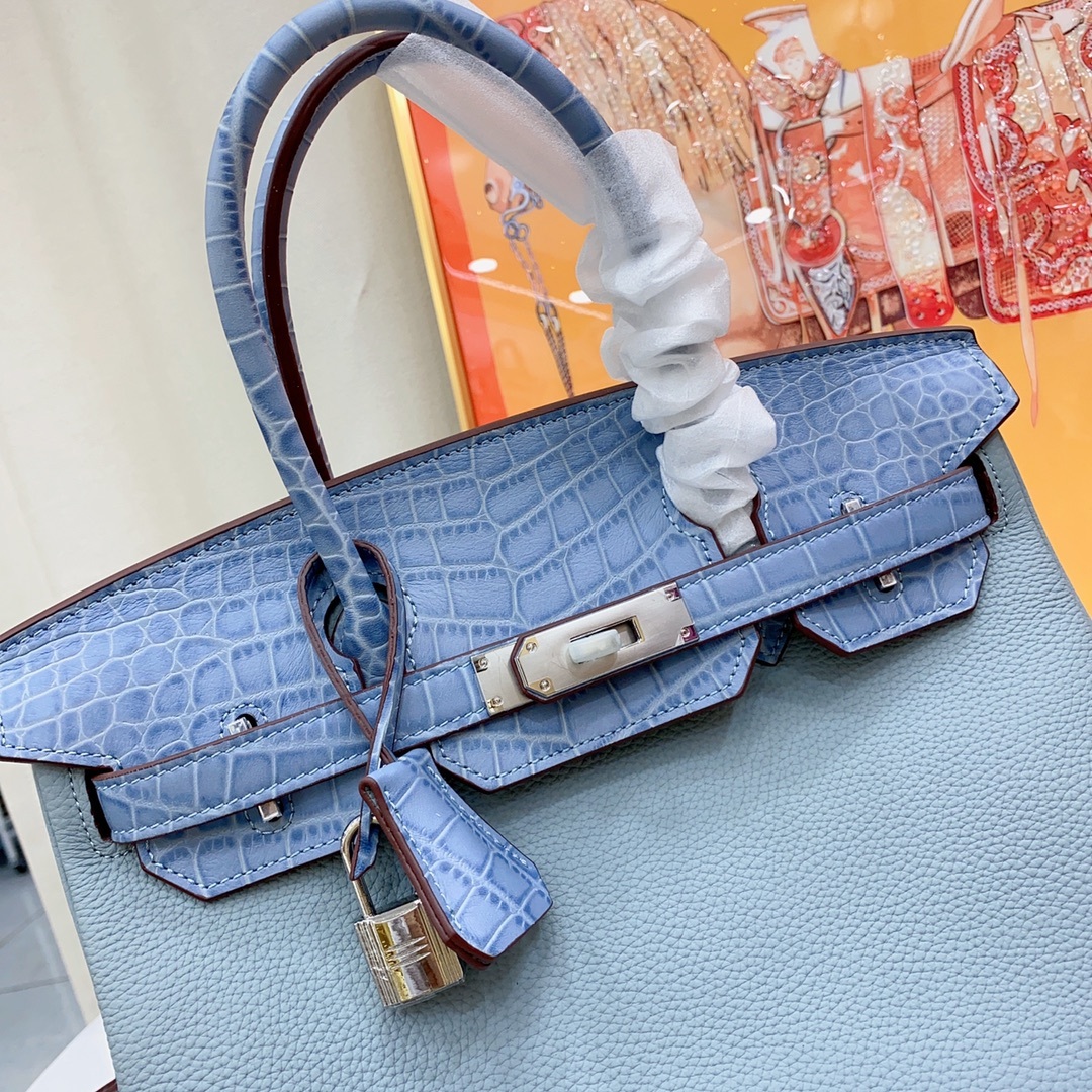 Herthtmes Togo Matte Alligator Birkin Touch 25/30 Gold