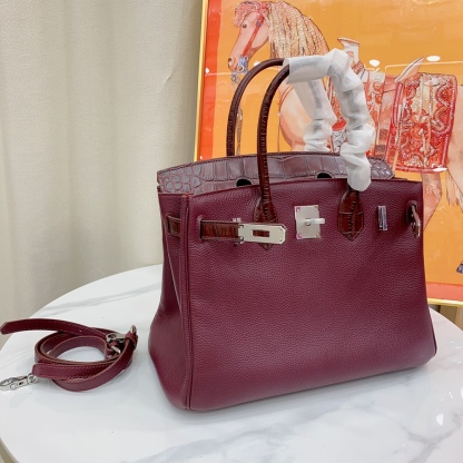 Herthtmes Togo Matte Alligator Birkin Touch 25/30 Gold